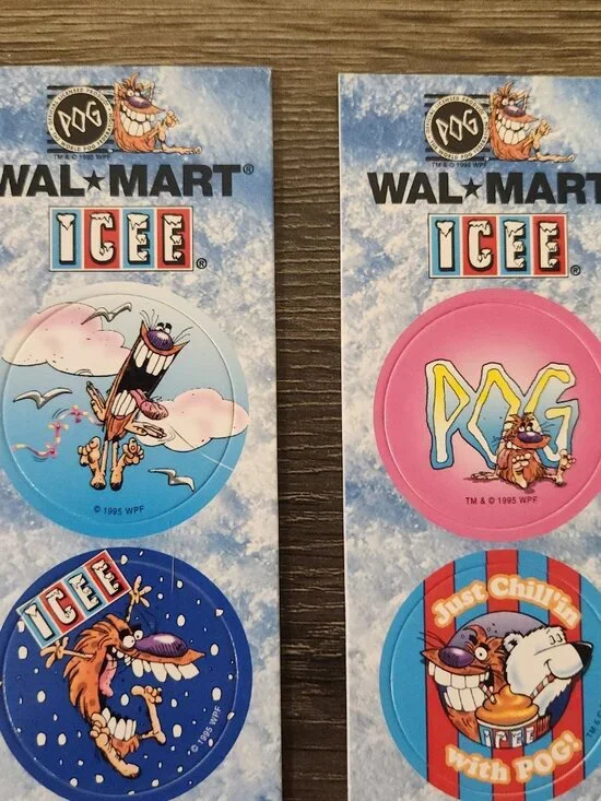 POGS Milkcaps WAL-MART ICEE Complete Set Intact on Cards 1995 90's Rare Vintage - Picture 9 of 10